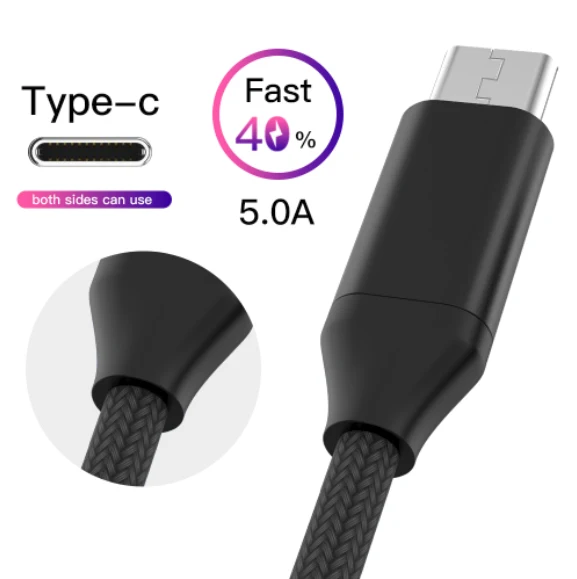 Нейлоновый кабель 5 А Type C для быстрой зарядки USB 3 1 Для Huawei P20/P20 Pro/Mate 10/Mate 10Pro/P10/P10Pro