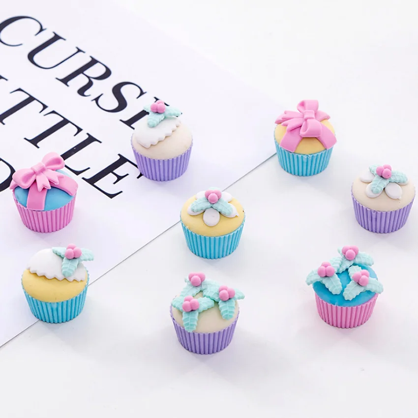 20 упак./лот креативные милые Необычные десерт торт резиновые установить