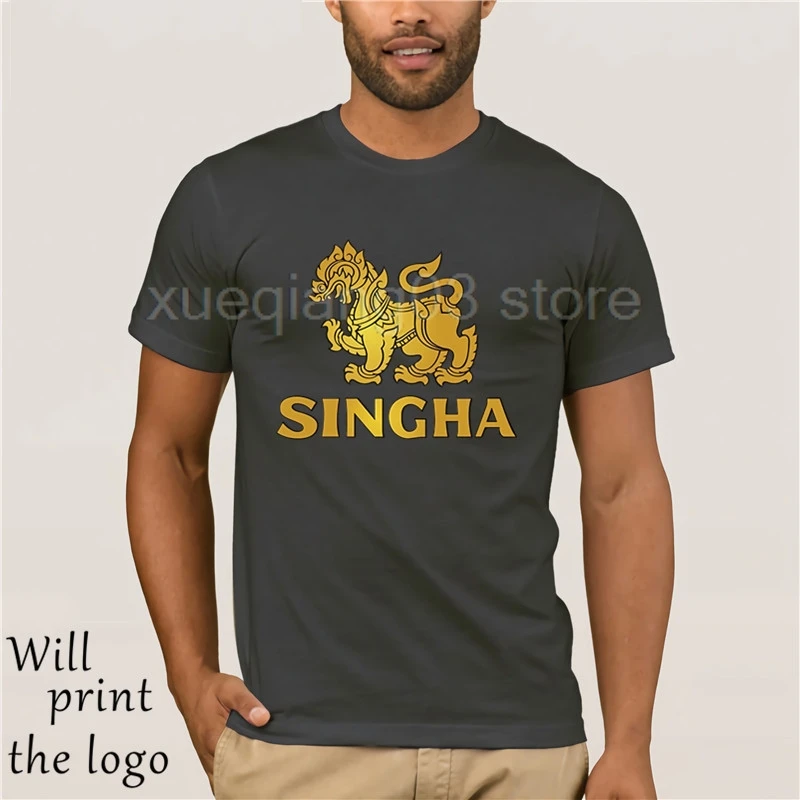 Новая мода Singha логотип пива Футболка Мужской пуловер свободная футболка Топы