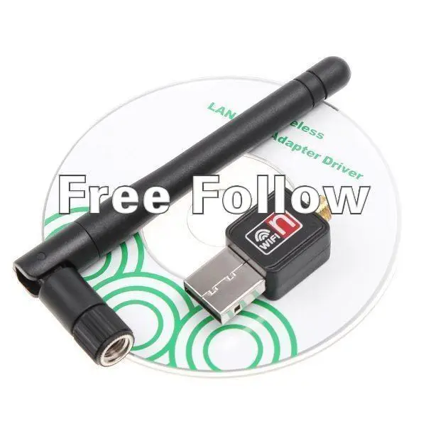 hot!802.11 n/g/b Mini 150M USB Wireless WiFi Network Card LAN Adapter with Antenna 10pcs/lot Free Shipping+Fast delivery! | Компьютеры и