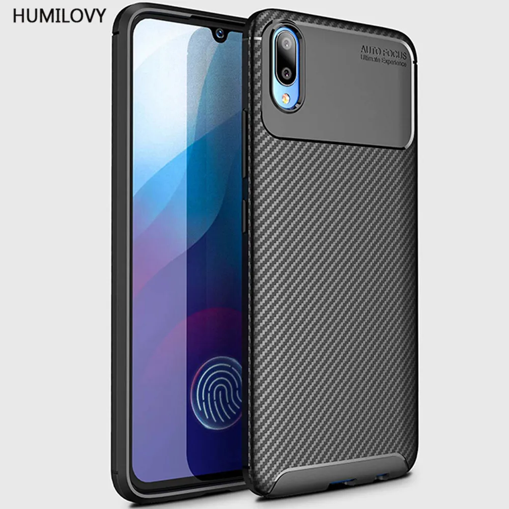 ДЛЯ Vivo V11 чехол Pro Чехол из углеродного волокна Текстура ударопрочный ТПУ задняя