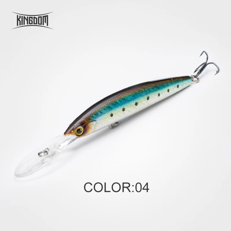 9505-4 Kingdom New Jerkbaits 100DR Fishing lures 100mm 120mm Suspending Minnow wobblers Depth 6-10ft long-casting Bass Pike Hard Baits - Цвет: 9505-4