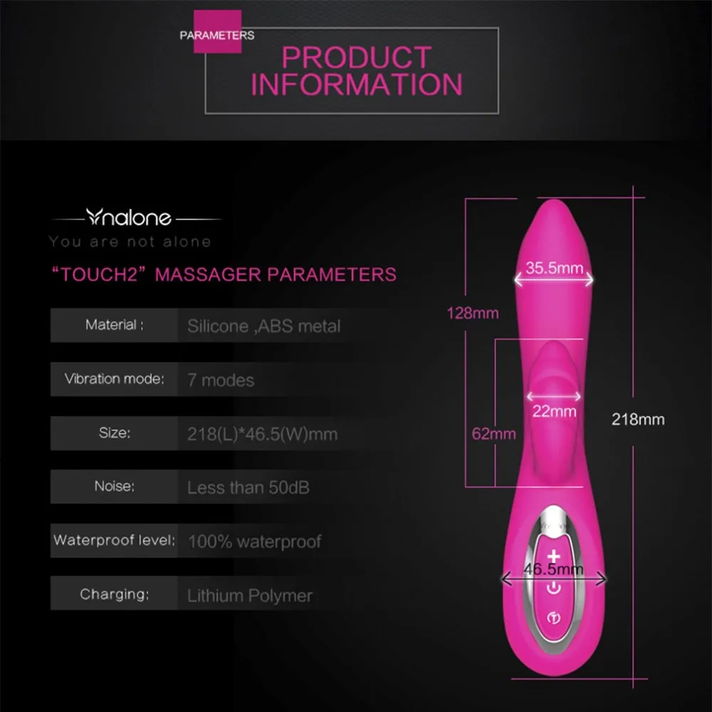 Nalone двойной Вибрационный Вибратор Кролика 7 скоростей силиконовый вибратор