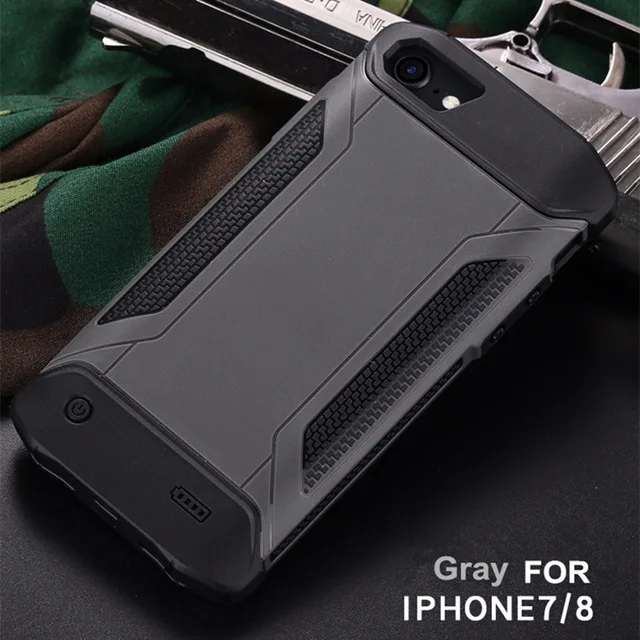 Gray For iPhone 7 8 4000/5000 мАч для iPhone 8/7/6s/6 Портативный чехол для зарядного устройства для iPhone 8/7/6s/6 Plus внешний аккумулятор запасная крышка зарядного устройства - Цвет: Gray For iPhone 7 8
