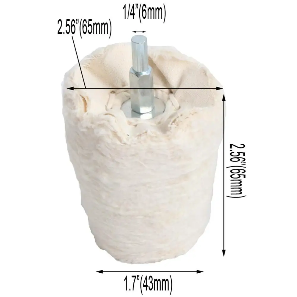 Tapered 65mm 1 шт. 2 ''/3''/4 ''хлопок полированное шлифовальное колесо белый фланелет конус/колонна/гриб/Т-образный Шлифовальная головка для сверла - Цвет: Tapered 65mm