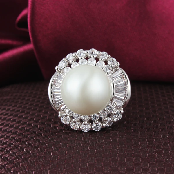 Хорошее дизайнерское кольцо с искусственным жемчугом для женщин Свадебный