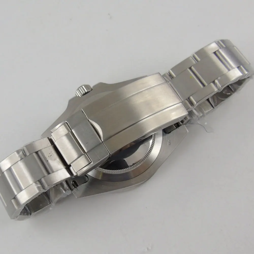Bliger 40 мм GMT 3804 черный циферблат Автоматические наручные часы Мужские сапфировое