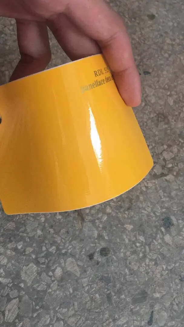 Высококачественная 3 слойная Глянцевая желтая виниловая пленка без пузырьков