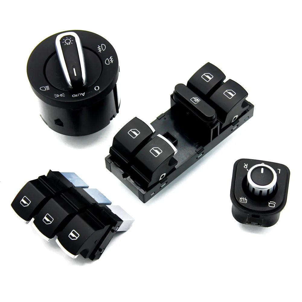 Chrome Window Head light Mirror Control Switch Button Side Heat For VW CC Tiguan Passat B6 Auto | Автомобили и мотоциклы
