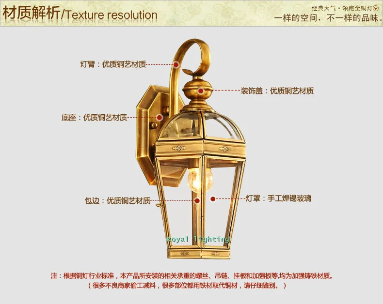 Loft Deluxe street light Antique led outdoor wall lamp copper waterproof lighting Sconce Bar bedroom garden | Освещение