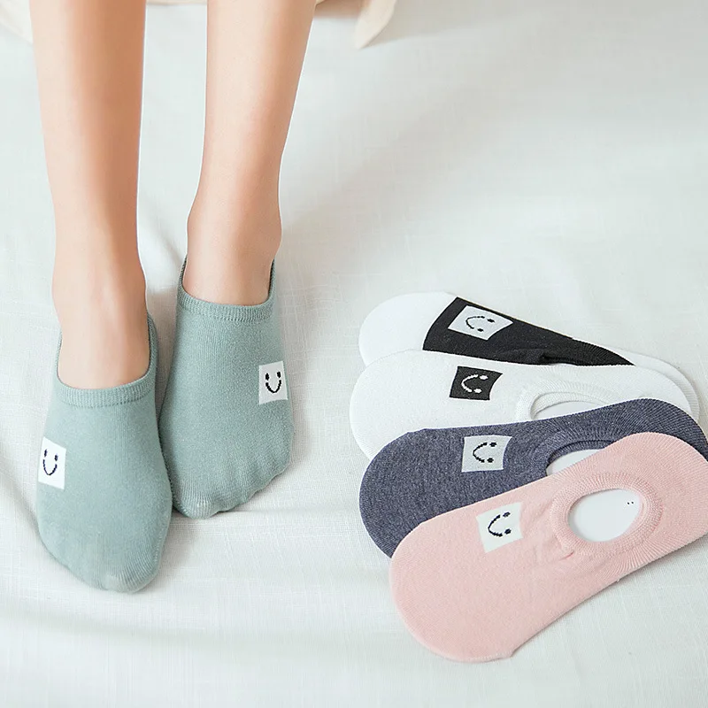

5pairs=10pieces 2021 New Fashion Women Socks Cotton Invisible Socks Cute Expression Girl Ankle Socks Harajuku Breathable Socks