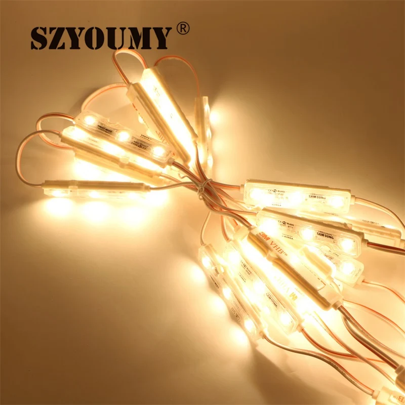 

SZYOUMY High Quality Lens Ultrasonic Seal LED Module SMD 5730 3 led IP67 Waterproof LED Back Light Backlight DC12V 1000PCS