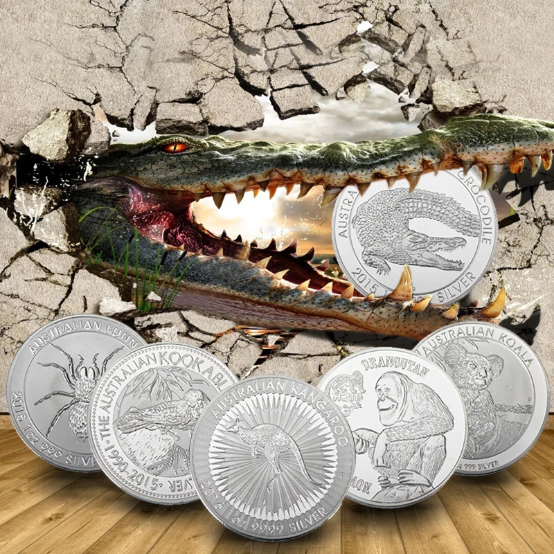 WR австралийская монета с животными милая Коала кенгуру Посеребренная памятная