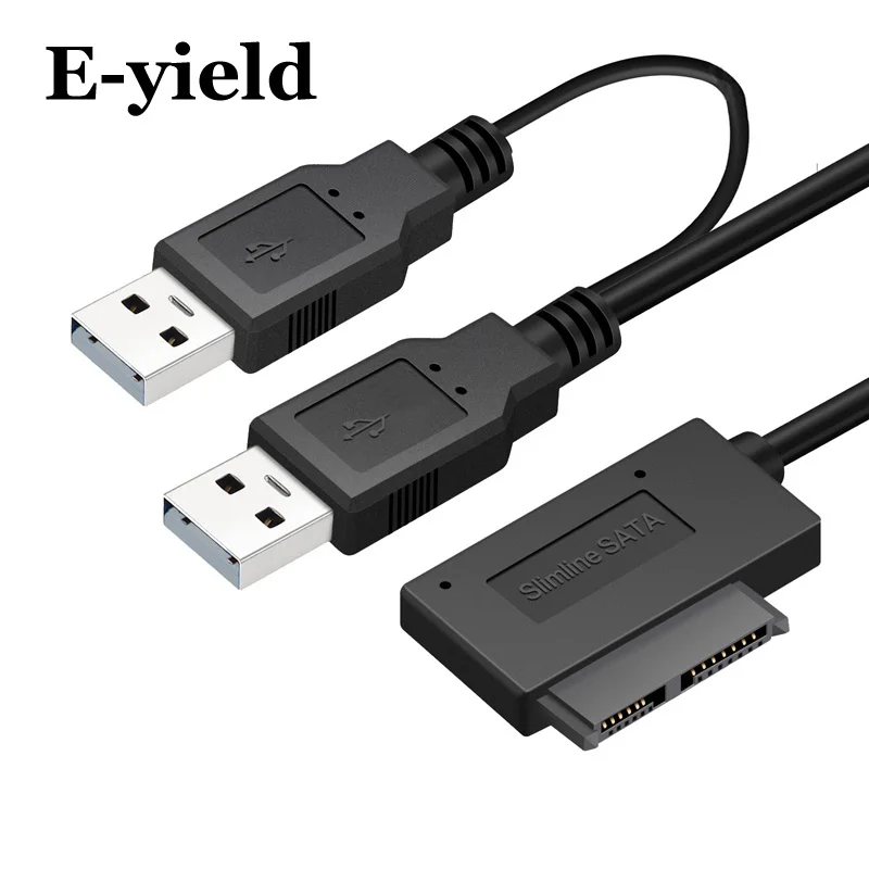 Тонкий кабель SATA с USB на 6 + 7 13 контактный внешним блоком питания 2 0 для ноутбука