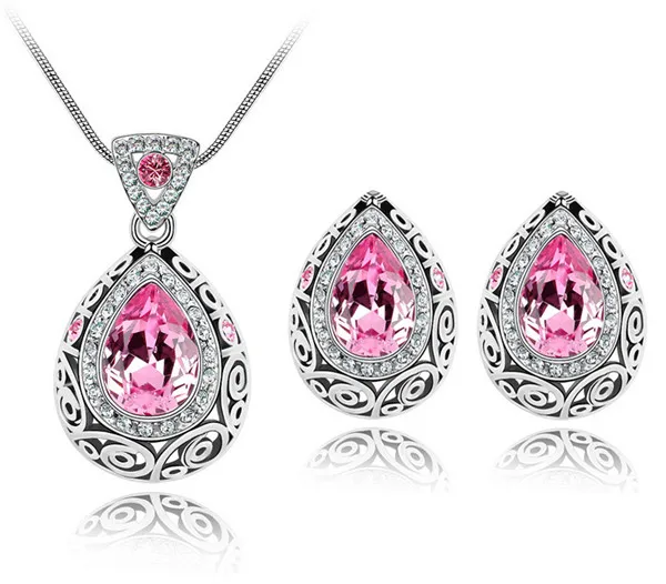 Ожерелье и серьги из австрийского хрусталя с кулоном|necklace earring|jewelry austrian crystalaustrian