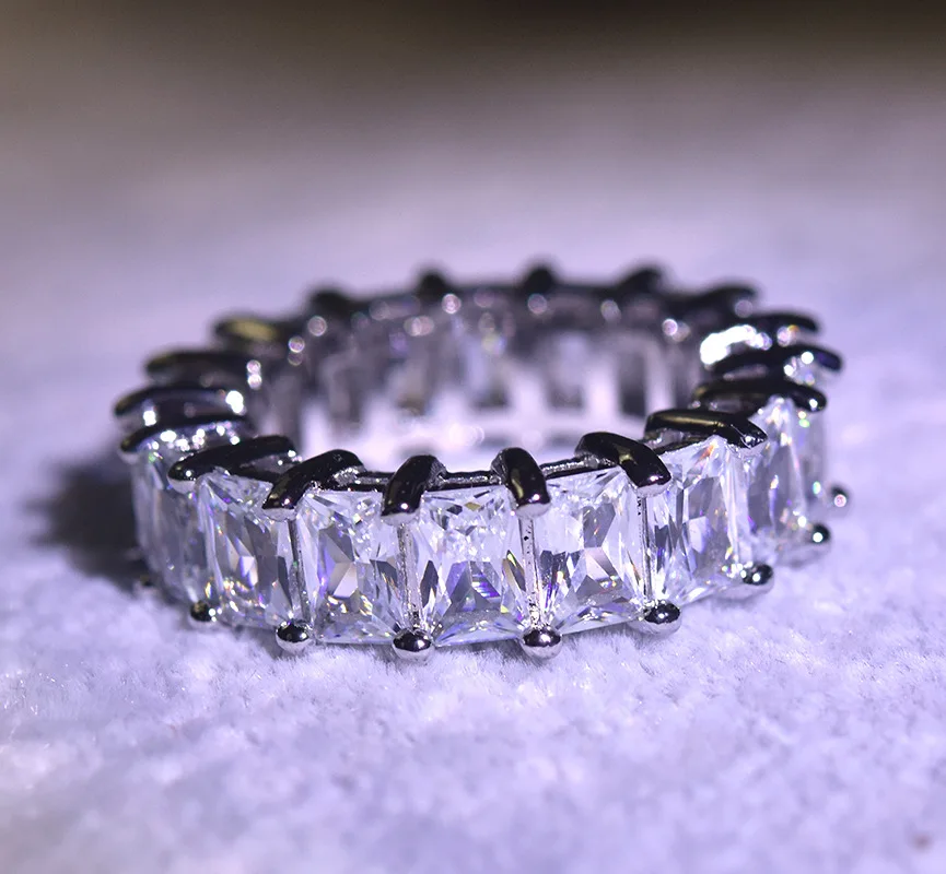 Utimtree роскошные квадратные обручальные кольца с кубическим цирконием для женщин