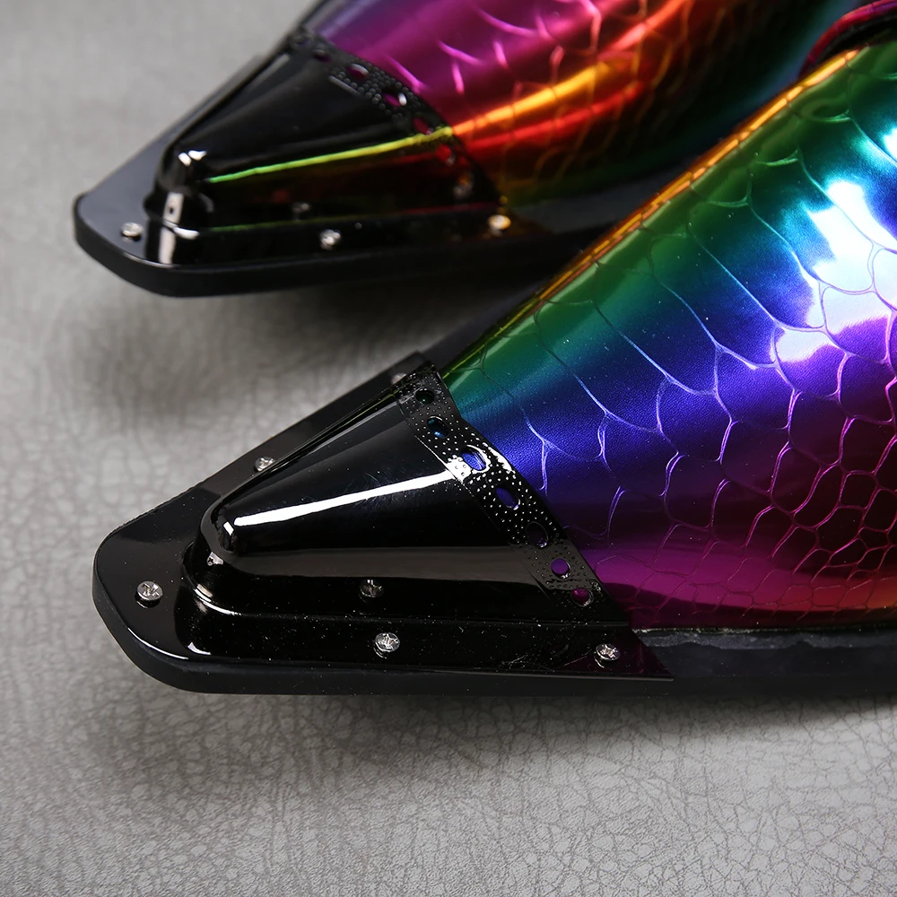 

Christia Bella New Color Sequins Pointed Toe Men Business Shoes Genuine Leather Large Size Personality Banquet Dress Shoes