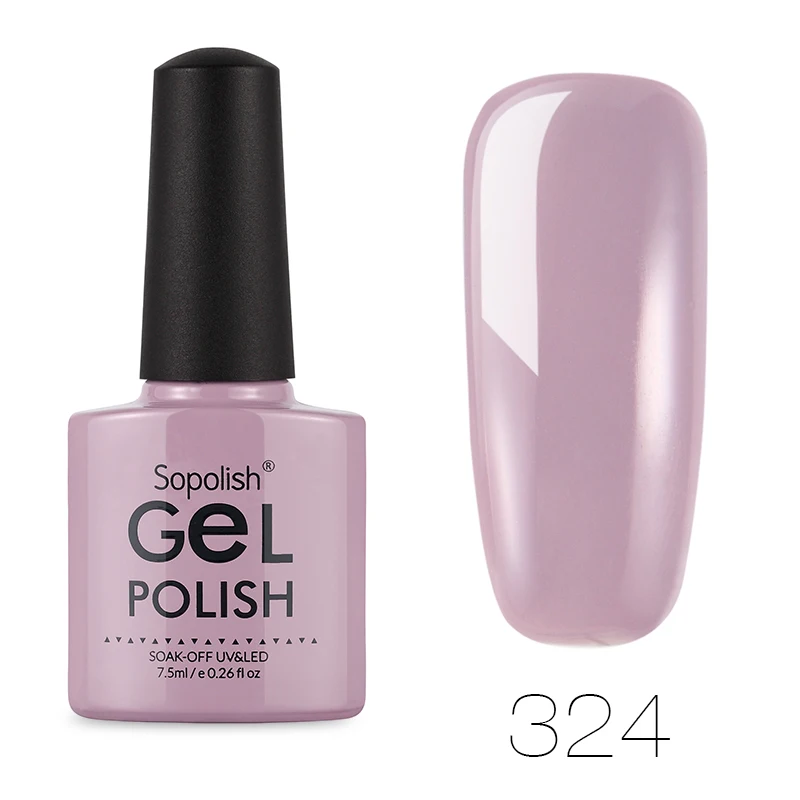 324 Sopolish Гель-лак для ногтей УФ Цвета Vernis Полупостоянный маникюр верхнее Базовое покрытие Гибридный гвоздь искусство замочить от Rosalind - Цвет: 324