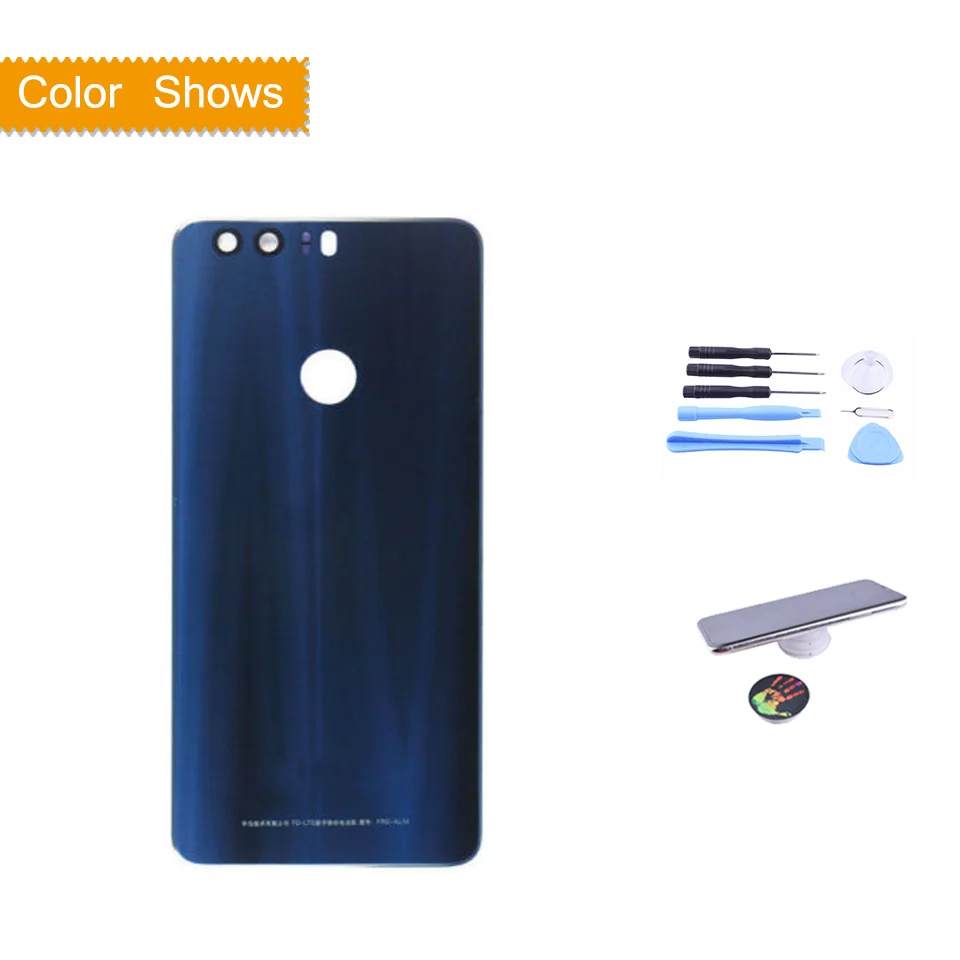 blue with gift 5,2 дюйма, для huawei Honor 8, FRD-L02, FRD-L04, 8, двойной FRD-L09, FRD-L19, корпус, крышка батареи, заднее стекло, задняя дверь, Корпус Корпуса - Цвет: blue with gift