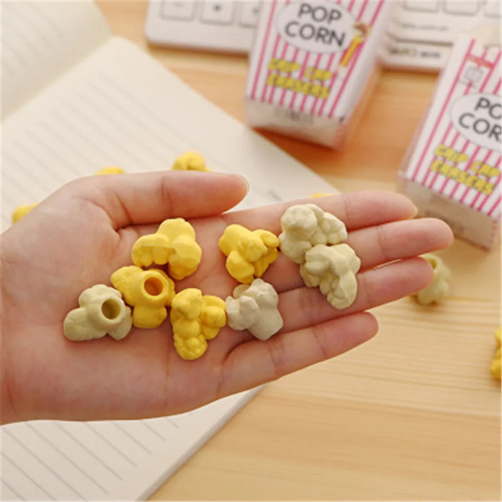 1 упаковка милых ластиков для попкорна Детские канцелярские принадлежности