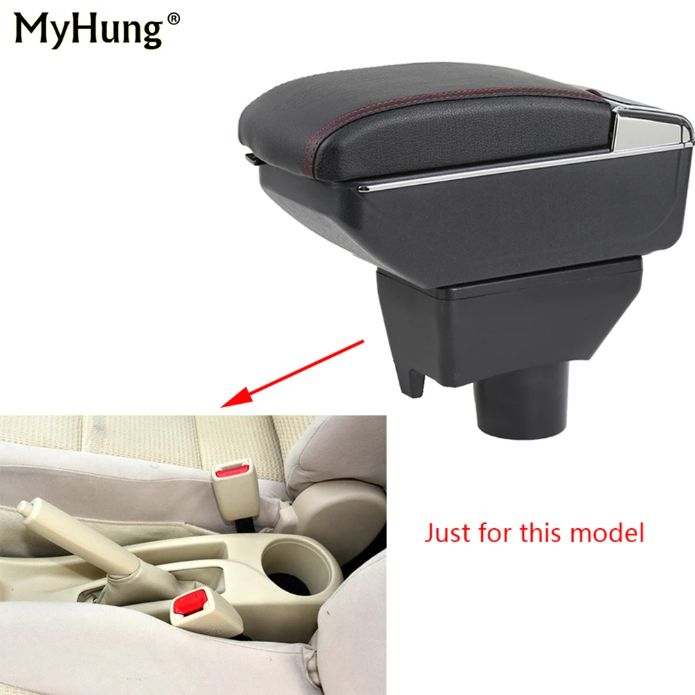 

For Toyota Vios 2014-2018 Armrest box Central Console Arm Store content box cup holder ashtray With Rise and Down Function Auto