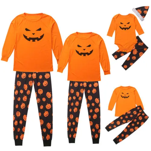 Новинка 2018 комплект одежды в виде тыквы на Хэллоуин для всей семьи мужчин женщин