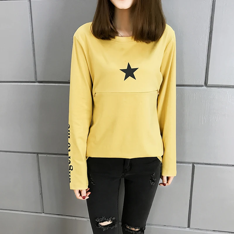 2020 весенне-осенняя одежда для кормящих мам с длинным рукавом хлопковое платье