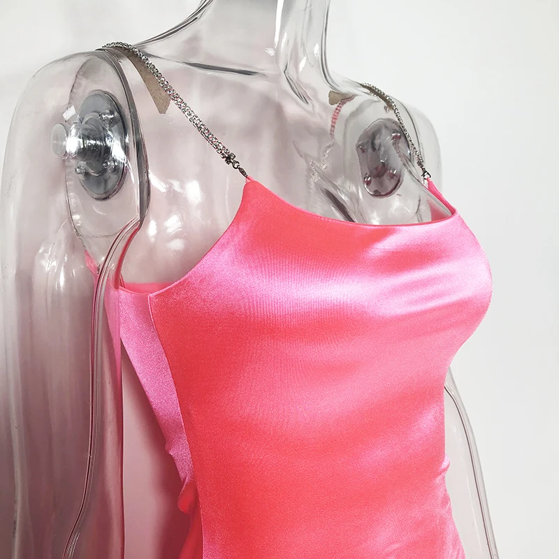 В NewAsia сад Сексуальная Bodycon платье атласная Для женщин Клубные вечерние платья с блестками, платья розового цвета платье Мини-платья женские вечерние ночное Vestidos