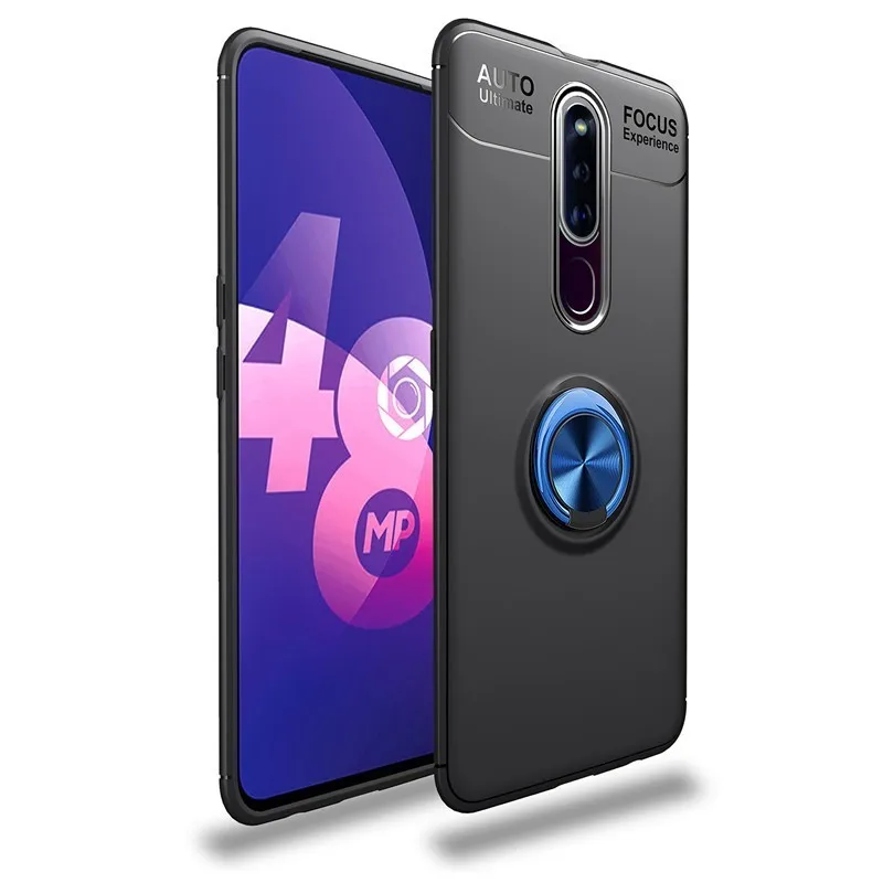 Чехол для OPPO F11 Pro Ударопрочный Мягкий чехол Oppo Reno 10x Zoom магнитный держатель кольца
