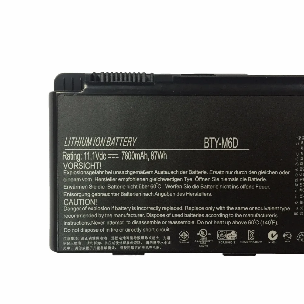 11.1V 87Wh New Original BTY-M6D Laptop Battery For MSI GT70 GT780 GT60 GX660R E6603 GX660 GX680 957-16FXXP-101 | Компьютеры и офис