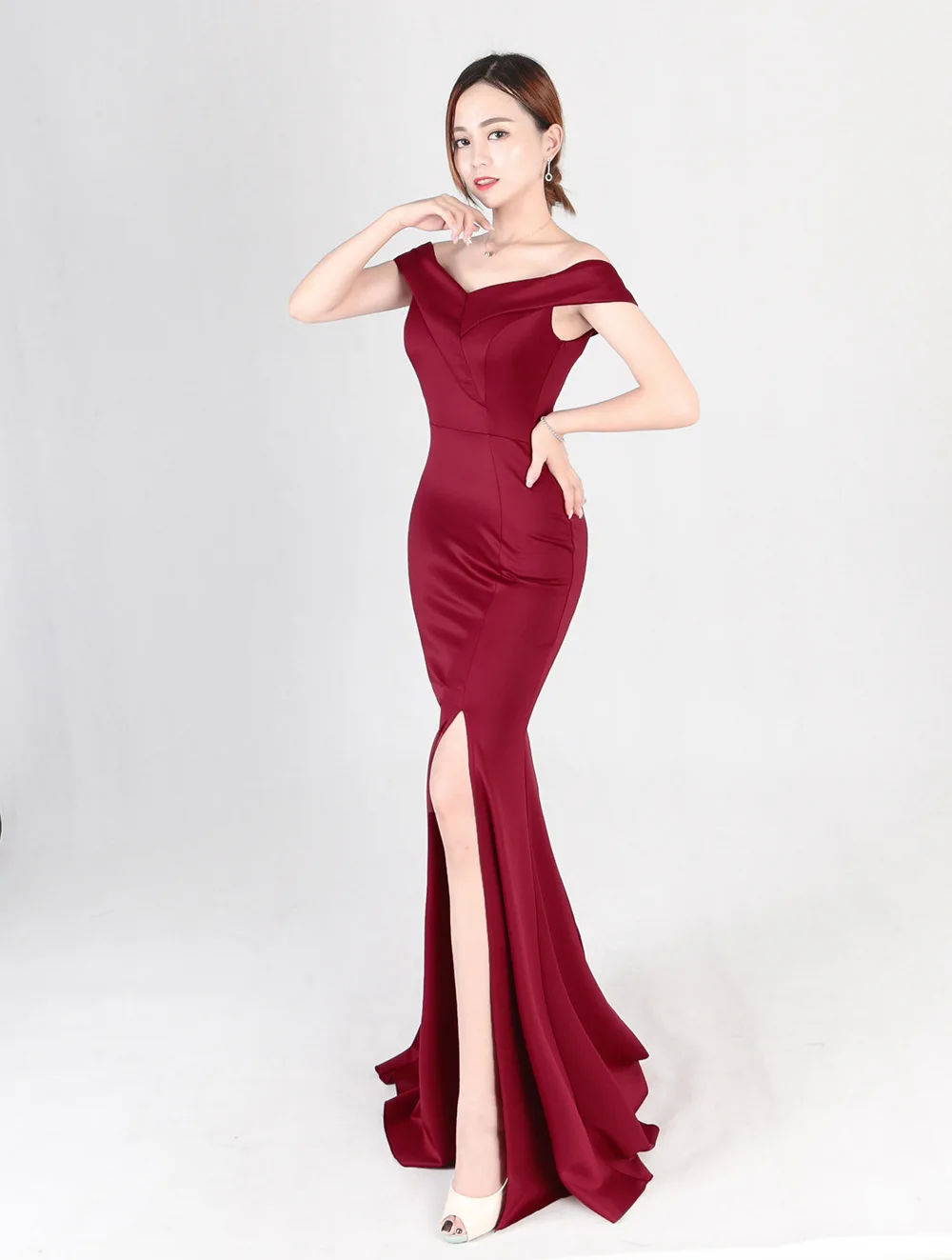 Sexy Deep dresses woman party night 2020 Backless Off Shoulder Split mermaid prom dress Evening Gown Party Dress | Свадьбы и