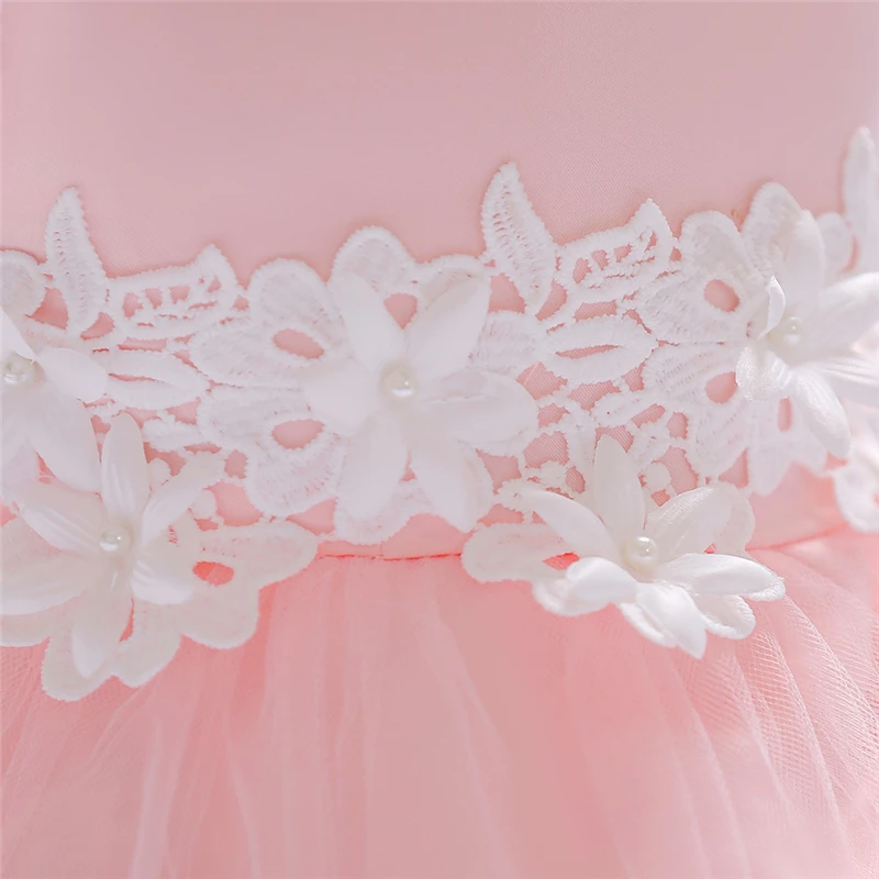 Flower Baby Girl Dress 2018 Infant First Birthday Party Dresses Princess Cute Sleeveless Christening Ball Gown | Детская одежда и