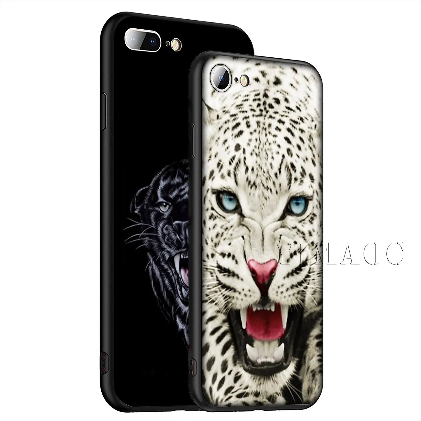 Мягкий силиконовый чехол для телефона YIMAOC Cheetah Panther iPhone XR X XS Max 6 6S 7 8 Plus 5 5S SE черный