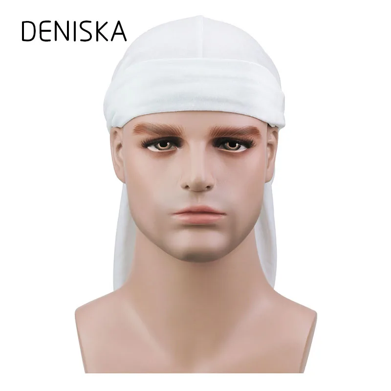 Дениска Для мужчин бархат Durags Бандана тюрбан шляпы парики ДУ Durag головной убор