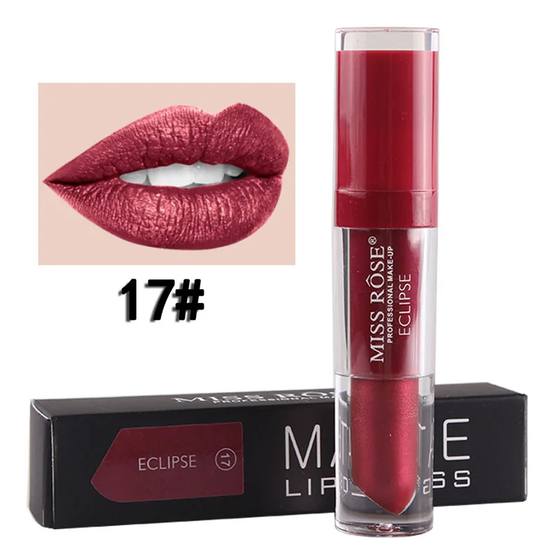 17 Miss Rose, водостойкий блеск для губ, матовый цвет, косметика, стойкий пигмент, бархат, Матовый Металлик, телесный, губная помада, Жидкий Макияж - Цвет: 17