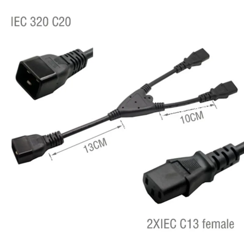 LBSC IEC штекер/гнездо C14 штекер до 2XC13 гнездо Кабель питания сплиттера 1 фут|power