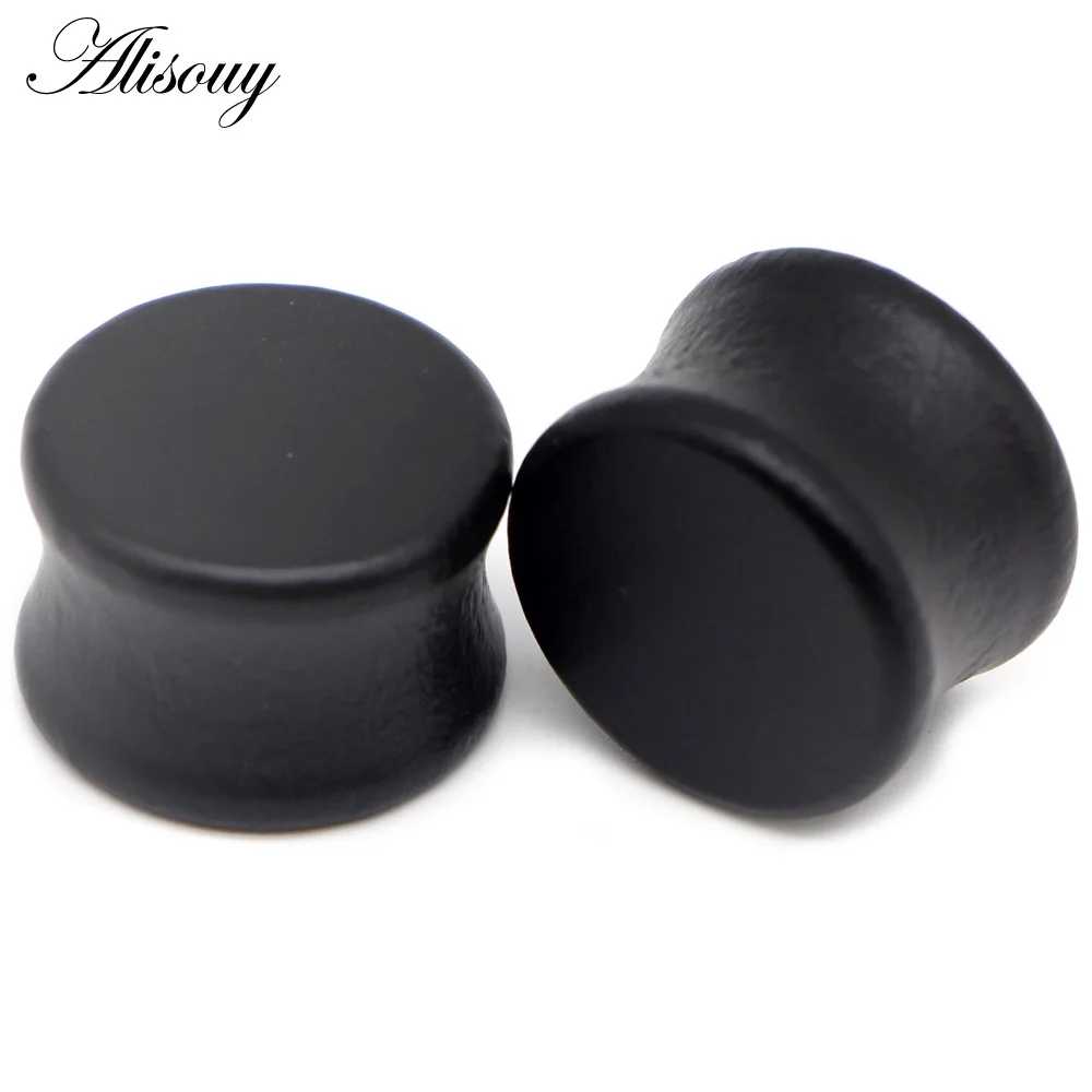EM0812D Solid Black 8-50 мм пробки и тоннели большого размера Ушные Тоннели Серьги Ушные носилки деревянный Эспандер для мужчин пирсинг ушей пирсинг тоннели Калибр - Окраска металла: EM0812D Solid Black