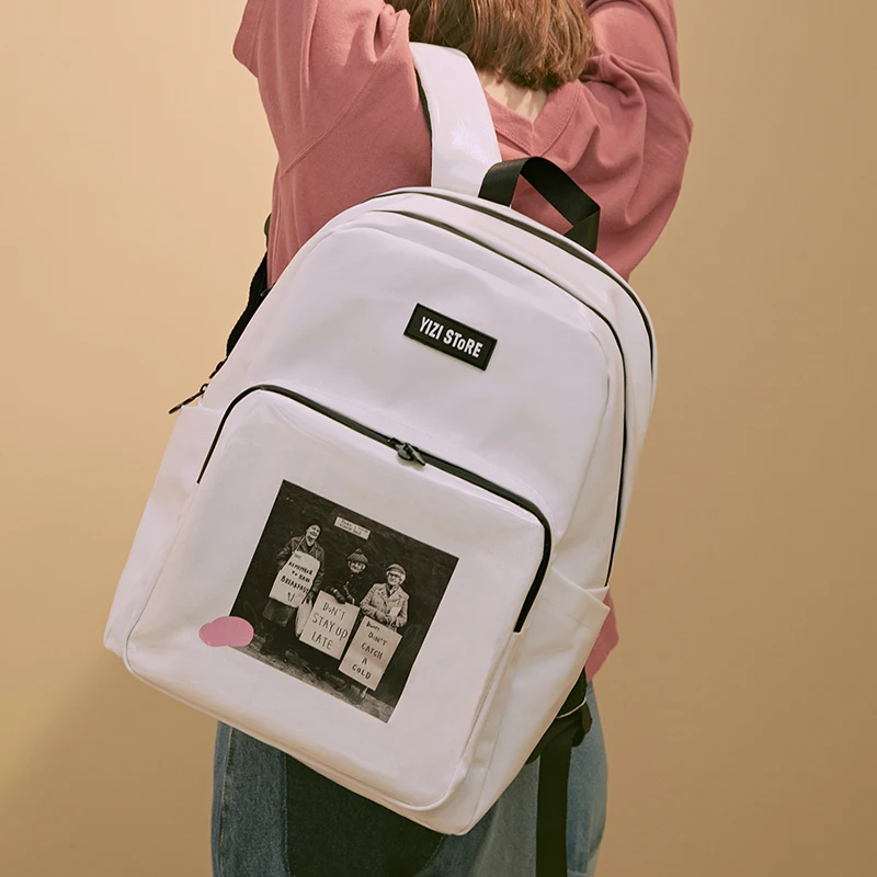 Новинка 2019 модный вместительный рюкзак с принтом в стиле Харадзюку