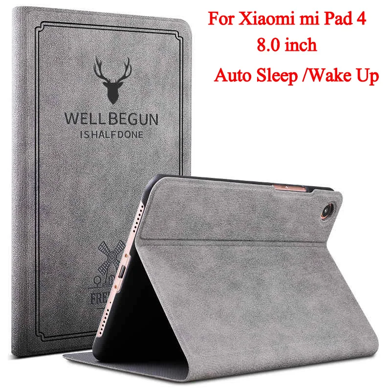 PU Leather Cover Case For Xiaomi Mi Pad 4 MiPad4 8 inch Protective Tablet for xiaomi Pad4 Mipad 8.0&quot case cover fundas | Компьютеры и