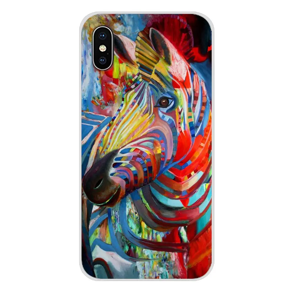Чехлы для мобильного телефона с радужной зеброй единорогом Apple iPhone X XR XS MAX 4 4S 5 5S 5C