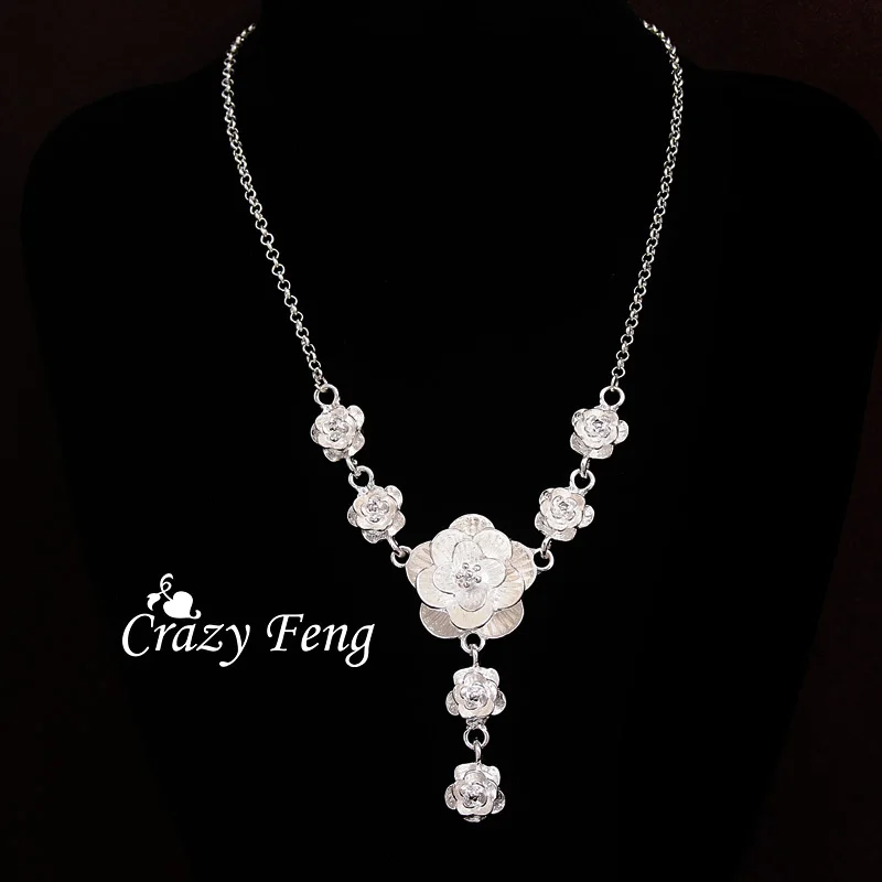 Женская цепочка с подвеской в виде цветка серебристого цвета|jewelry pendant|gifts freechain