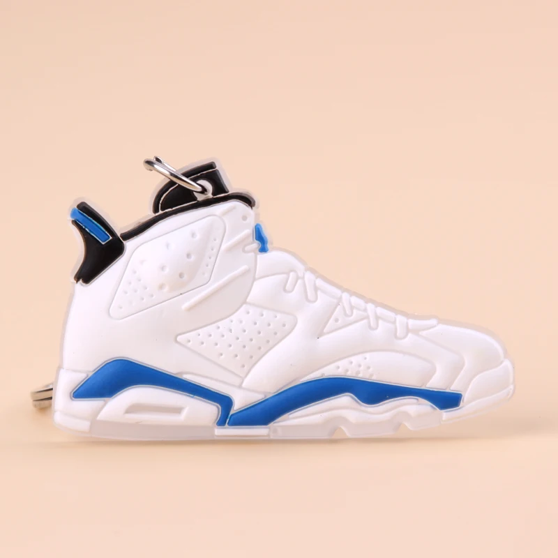 Picture Color4 Брелок Новые экзотические мини Jordan 6 Ретро обуви ключевая цепь Для мужчин и Для женщин детские подарочные брелки на баскетбольных кроссовок ключ держатель Porte Clef - Цвет: Picture Color4