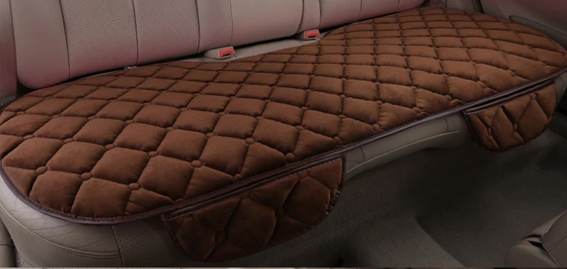 brown rear 1 piece Льняная ткань, чехол для сиденья автомобиля, четыре сезона, передняя и задняя льняная подушка, дышащий протектор, коврик, автомобильные аксессуары, универсальный размер - Название цвета: brown rear 1 piece
