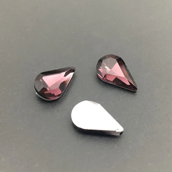 burgundy Glass Crystal Pear 5*8mm 6*10mm 8*13mm nice colors Waterdrop water drop teardrop shape Glue on rhinestone beads nailart diy trim - Цвет: burgundy