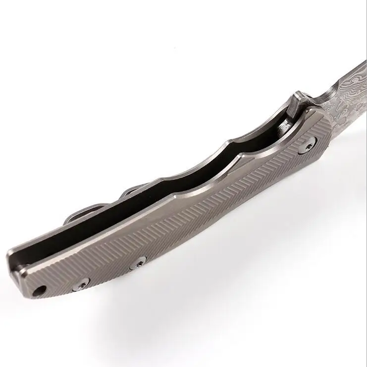 New Ball Bearing Open Flipper Folding Knife Damascus Steel Drop Point Blade TC4 Titanium Alloy Handle EDC Pocket Knives | Инструменты