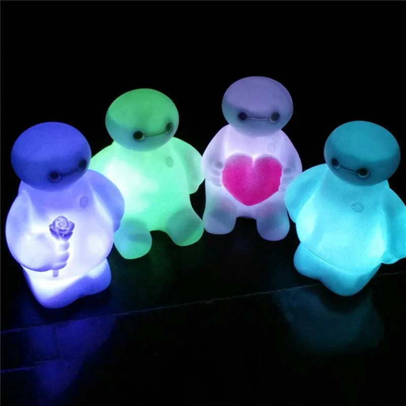 Креативный светодиодный ночник RGB детский мультяшный светильник бэймакс датчик
