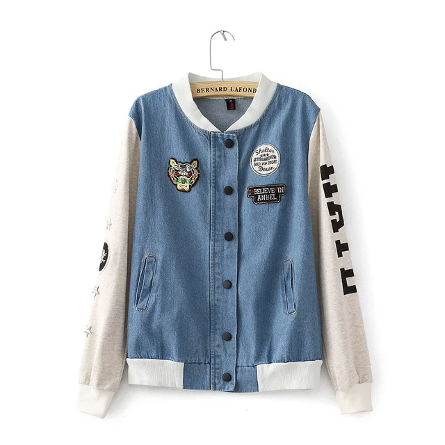 Jean Jacket Korean Desigual Letters 