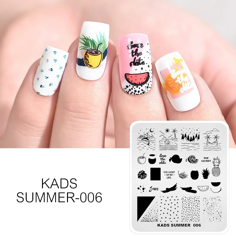 Summer 006 Новые пластинки для ногтей для штамповки 34 дизайнов Маникюр штамповка Фламинго Летняя мода природа изображения штамп для ногтей художественный трафарет - Цвет: Summer 006