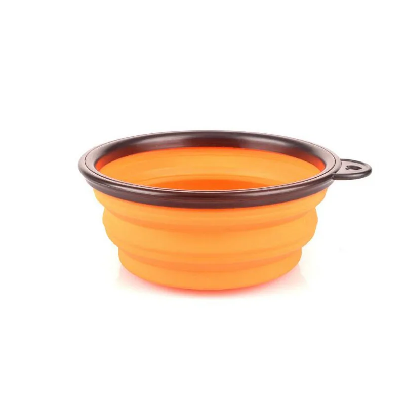 orange Силиконовая миска для геля, собаки, кошки, складная силиконовая миска для Доу, карамельный цвет, для путешествий на открытом воздухе, портативный контейнер для щенков, кормушка - Цвет: orange
