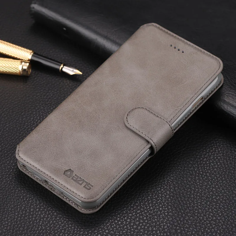 Gray Для samsung galaxy A10 A20 A30 A40 A50 A60 A70 чехол Роскошный кожаный чехол-книжка с бумажником для чехол M10 m20 a7 чехол Магнитный Винтаж чехол - Цвет: Gray